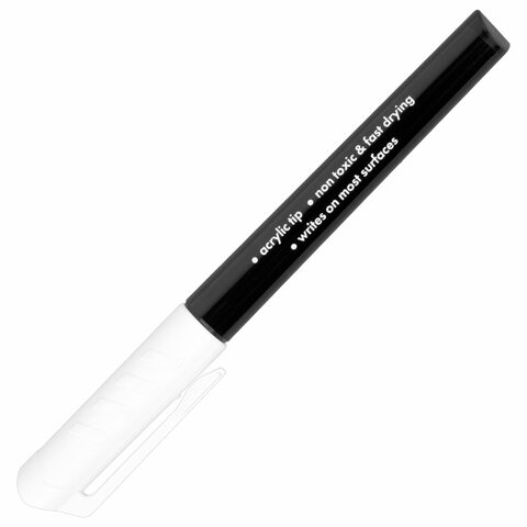 Маркеры перманентные BRAUBERG WHITE EXTRA, БЕЛЫЕ, НАБОР 2 ШТУКИ, круглый Маркеры перманентные BRAUBERG WHITE EXTRA, БЕЛЫЕ, НАБОР 2 ШТУКИ, круглый