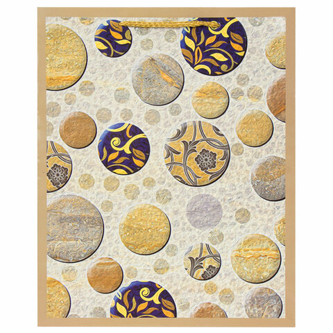 Пакет подарочный 26x12,7x32,4 см, ЗОЛОТАЯ СКАЗКА "Мраморная