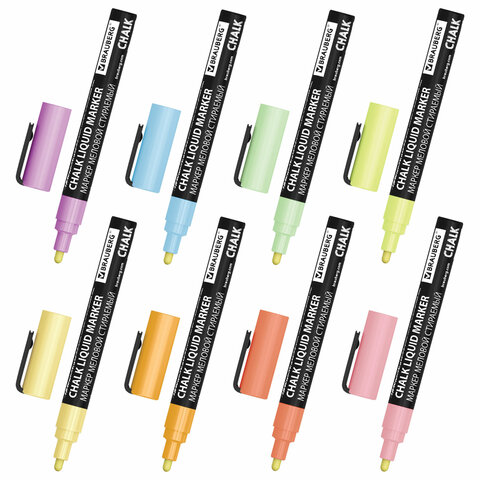 Маркеры меловые CHALK LIQUID MARKER, ПАСТЕЛЬ, НАБОР 8 ЦВЕТОВ, 3 мм, стираемые, Маркеры меловые CHALK LIQUID MARKER, ПАСТЕЛЬ, НАБОР 8 ЦВЕТОВ, 3 мм, стираемые,
