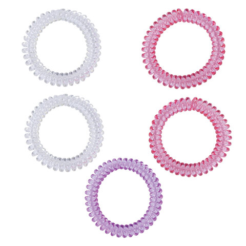 Резинки для волос НАБОР 5 шт., диаметр 2,5 см, пружинка, разные цвета, MONTE Резинки для волос НАБОР 5 шт., диаметр 2,5 см, пружинка, разные цвета, MONTE