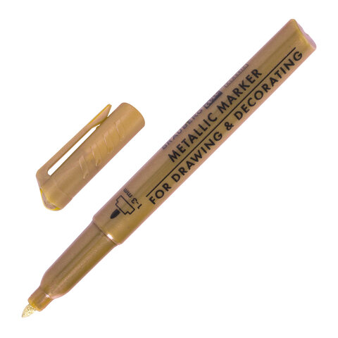 Маркер для декорирования и рисования ЗОЛОТИСТЫЙ BRAUBERG ART METALLIC, линия Маркер для декорирования и рисования ЗОЛОТИСТЫЙ BRAUBERG ART METALLIC, линия
