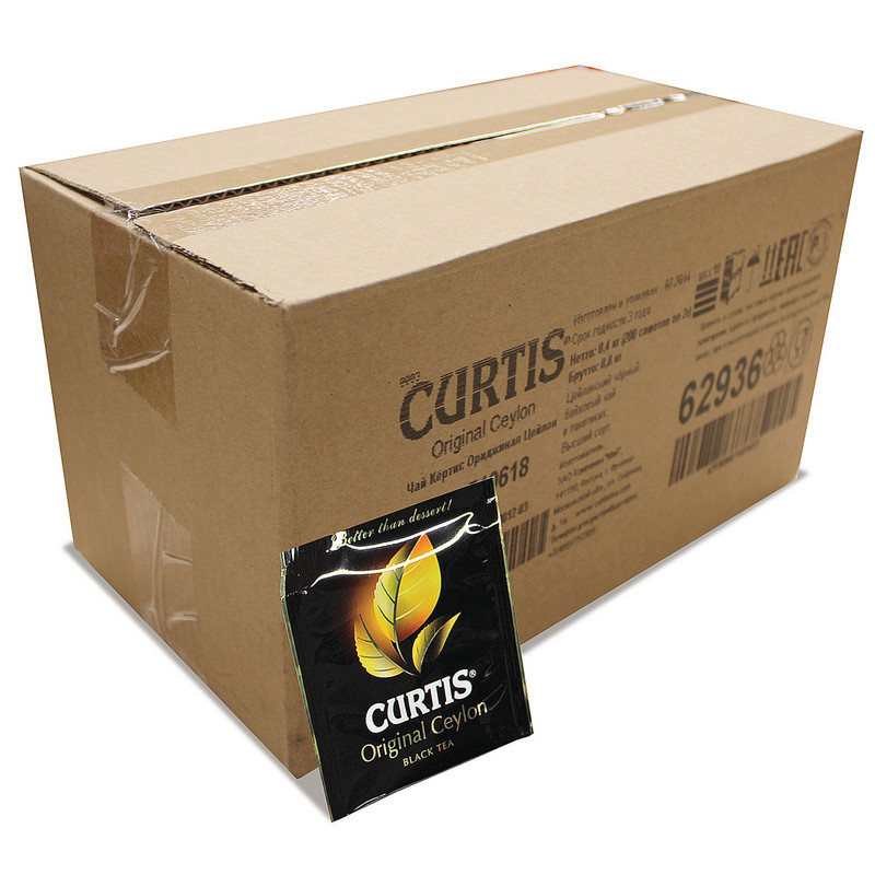 Чай Curtis Original Ceylon Tea черный сашет 2гx200пак 62936 Чай Curtis Original Ceylon Tea черный сашет 2гx200пак 62936