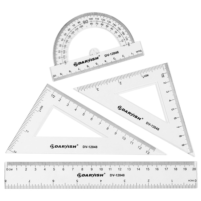 Набор геометрический "Darvish" 4 предмета (линейка 20 см+ транспортир+ Набор геометрический "Darvish" 4 предмета (линейка 20 см+ транспортир+