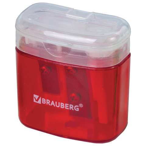 Точилка BRAUBERG "Chief" с контейнером, пластиковая, прямоугольная, 2 Точилка BRAUBERG "Chief" с контейнером, пластиковая, прямоугольная, 2