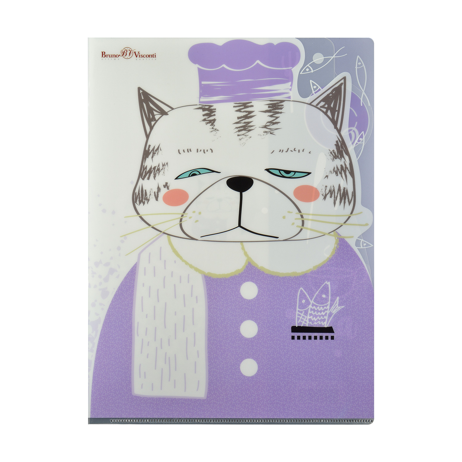 ПАПКА УГОЛОК, 3 ОТДЕЛЕНИЯ, "КОТЫ В ЯПОНСКОМ СТИЛЕ", А4, 4 ВИДА