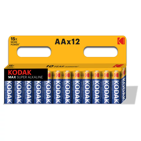 Батарейки алкалиновые "пальчиковые" КОМПЛЕКТ 12 шт., KODAK Max Super Батарейки алкалиновые "пальчиковые" КОМПЛЕКТ 12 шт., KODAK Max Super