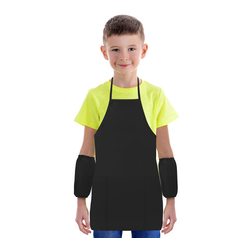 Фартук с нарукавниками для уроков труда ПИФАГОР, 3 кармана, уменьшенный размер,