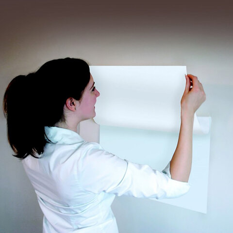 Доска-панель маркерная самоклеящаяся в рулоне, БЕЛАЯ, 60х120 см, маркер и