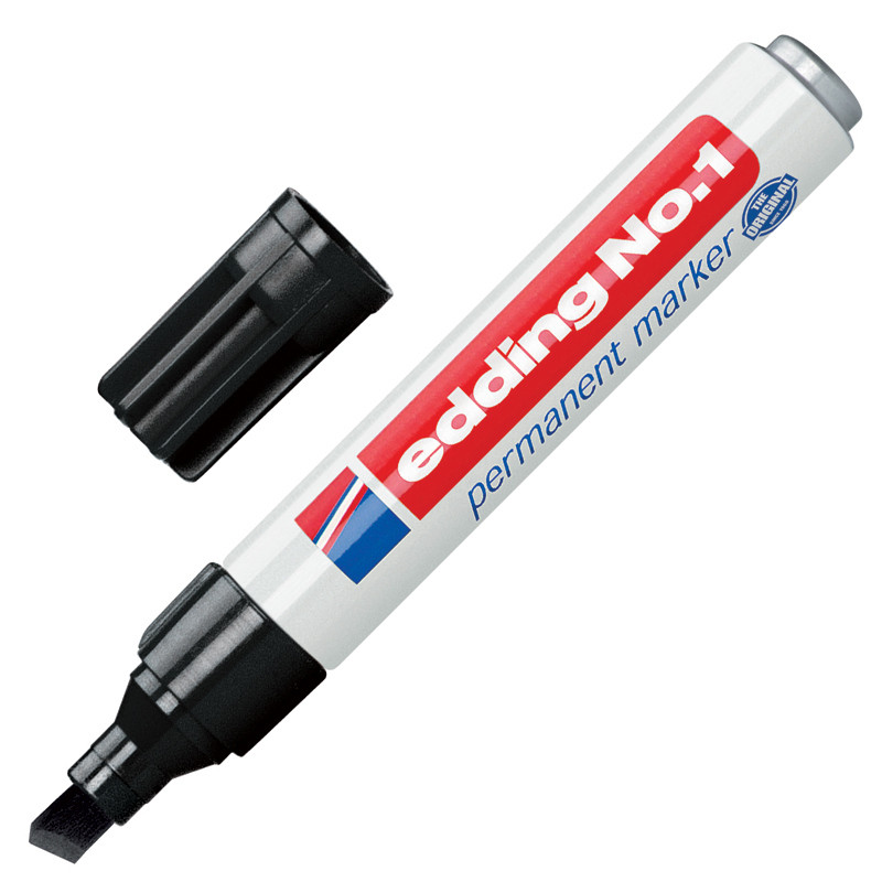 Маркер перманентный EDDING E-1/1 черный 1-5мм скошенный наконечник штр. Маркер перманентный EDDING E-1/1 черный 1-5мм скошенный наконечник штр.