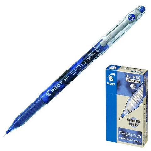 Ручка гелевая PILOT Р-500, СИНЯЯ, увеличенный объем чернил, игольчатый узел, Ручка гелевая PILOT Р-500, СИНЯЯ, увеличенный объем чернил, игольчатый узел,