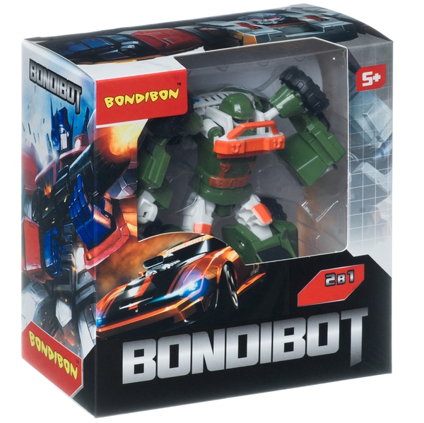Трансформер 2в1 BONDIBOT робот-зелёный внедорожник, Bondibon BOX 17,4x15,7x8,5 Трансформер 2в1 BONDIBOT робот-зелёный внедорожник, Bondibon BOX 17,4x15,7x8,5