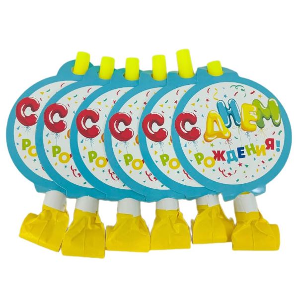 Язычок-гудок с карточкой Шарики СДР, 6 штук Язычок-гудок с карточкой Шарики СДР, 6 штук