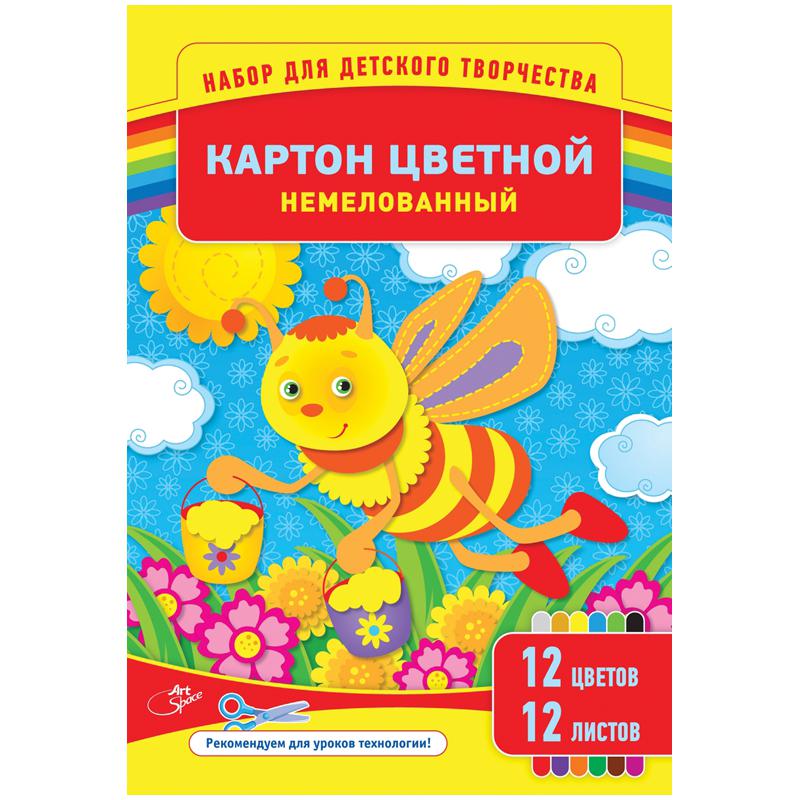 Картон цветной А4 12л. 12цв., немелованный, в папке: Нкн12-12_6960 штр.: Картон цветной А4 12л. 12цв., немелованный, в папке: Нкн12-12_6960 штр.: