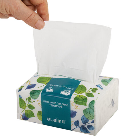 Салфетки косметические 200 шт. в упаковке, 2 слоя, 13,5х19 см, LAIMA PREMIUM Салфетки косметические 200 шт. в упаковке, 2 слоя, 13,5х19 см, LAIMA PREMIUM