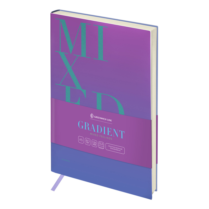 Ежедневник недатированный А5, 136л., кожзам, Greenwich Line "Gradient. Ежедневник недатированный А5, 136л., кожзам, Greenwich Line "Gradient.