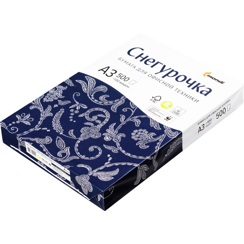 Бумага для ОфТех СНЕГУРОЧКА (А3,80г,146%CIE) пачка 500л. 968901 Бумага для ОфТех СНЕГУРОЧКА (А3,80г,146%CIE) пачка 500л. 968901