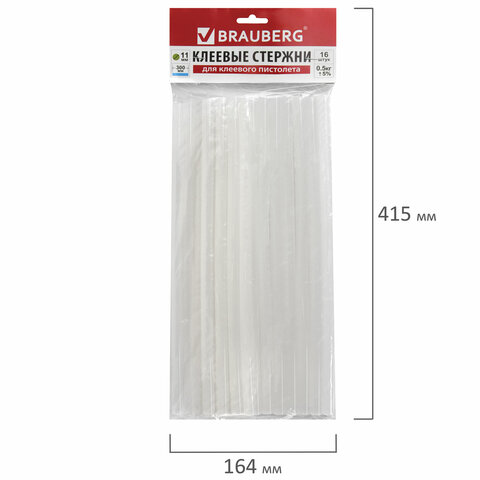 Клеевые стержни, диаметр 11 мм, длина 300 мм, прозрачные, комплект 16 штук (0,5 Клеевые стержни, диаметр 11 мм, длина 300 мм, прозрачные, комплект 16 штук (0,5