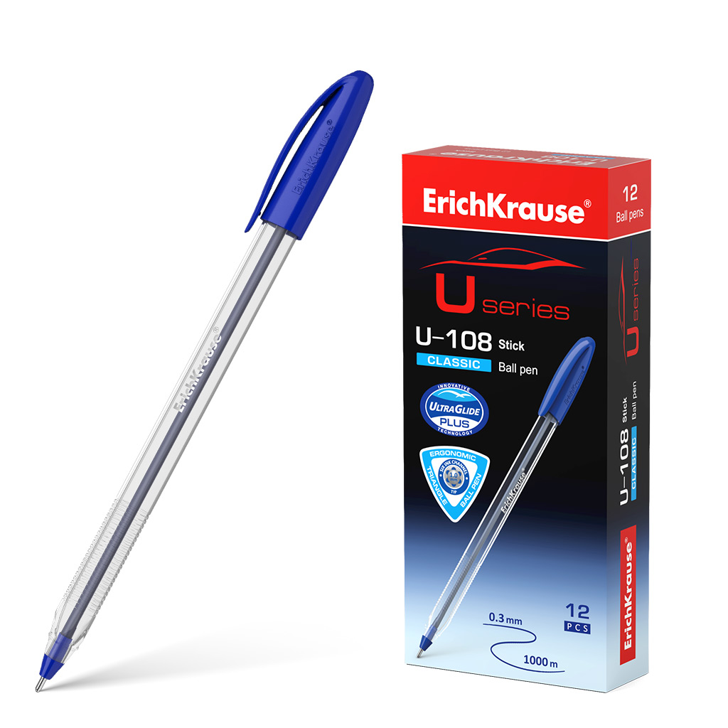 Ручка шариковая ErichKrause® U-108 Classic Stick 1.0, Ultra Glide Technology, Ручка шариковая ErichKrause® U-108 Classic Stick 1.0, Ultra Glide Technology,