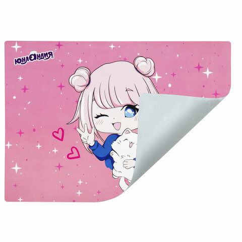 Настольное покрытие ЮНЛАНДИЯ, А4+, пластик, 33x23 см, "Anime pals", Настольное покрытие ЮНЛАНДИЯ, А4+, пластик, 33x23 см, "Anime pals",