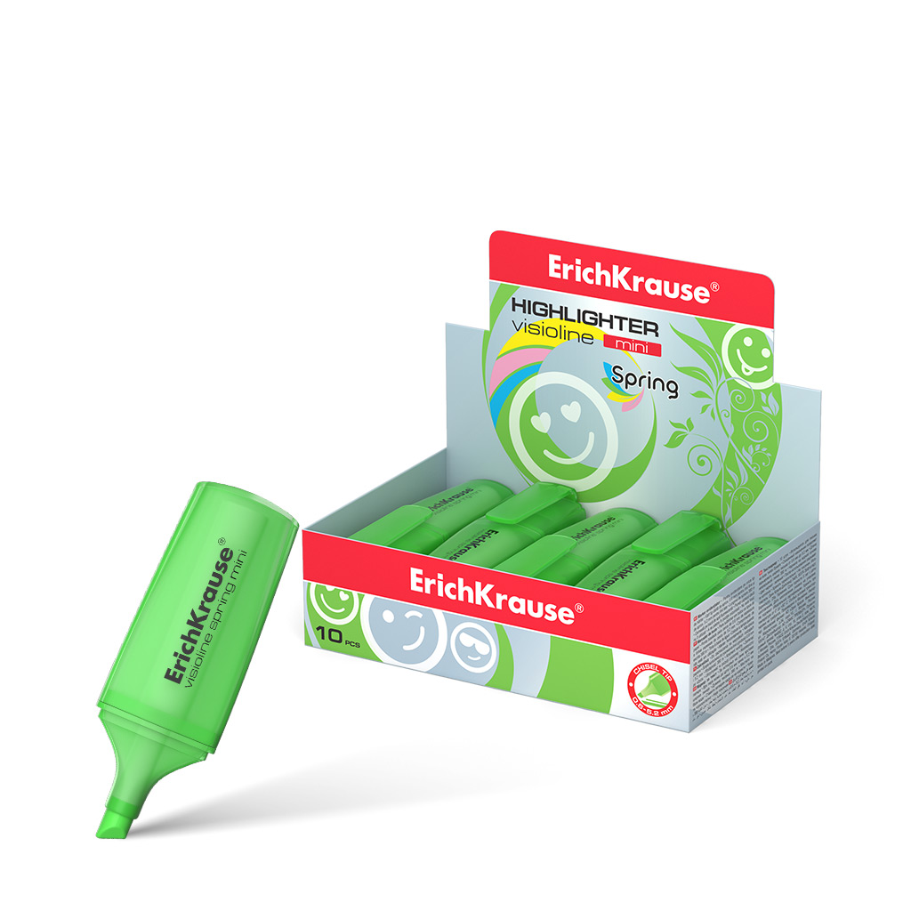 Текстмаркер Erich Krause Visioline Mini Spring, цвет чернил зеленый (в Текстмаркер Erich Krause Visioline Mini Spring, цвет чернил зеленый (в