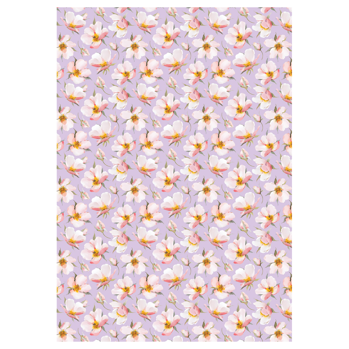 Упаковочная бумага глянцевая 70*100см, MESHU "Bouquet", 80 г/м2,