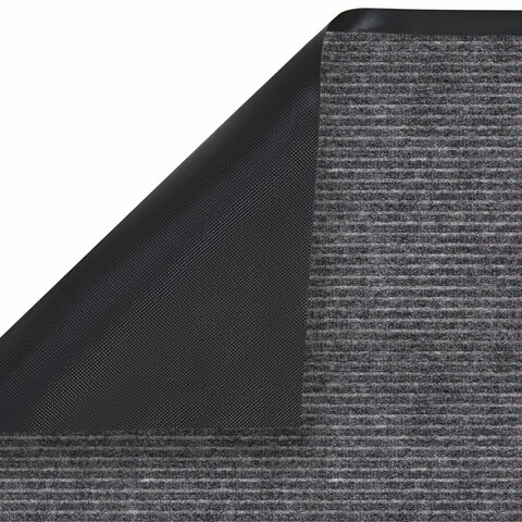 Коврик придверный 60х90 см, СЕРЫЙ, влаго-грязезащитный, 450 г/м2, ребристый,