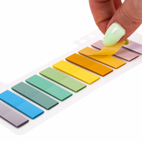 Закладки клейкие пастельные BRAUBERG PASTEL, пластиковые, 45х10 мм, 10 цветов х Закладки клейкие пастельные BRAUBERG PASTEL, пластиковые, 45х10 мм, 10 цветов х
