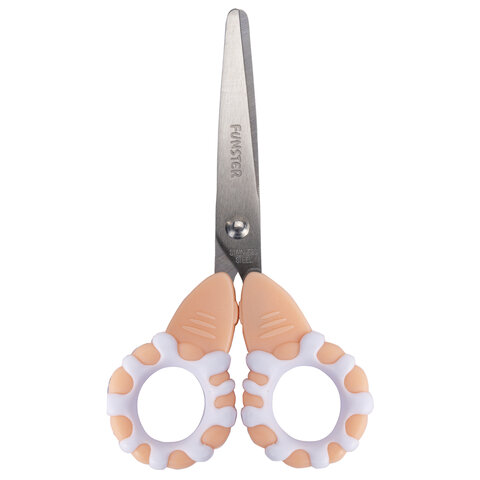 Ножницы FUNSTER (ФАНСТЕР) 130 мм, фигурные ручки ЛЕДЕНЦЫ из ABS пластика, в