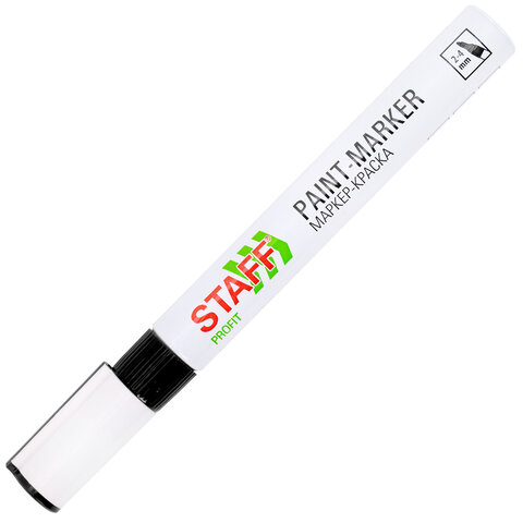 Маркер-краска лаковый (paint marker) 2-4 мм, ЧЕРНЫЙ, НИТРО-ОСНОВА, STAFF PROFIT,