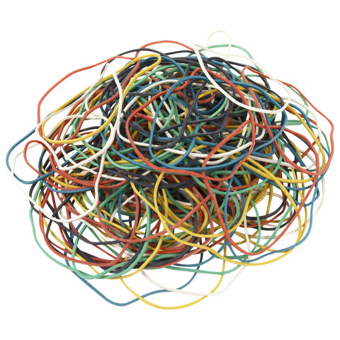Резинки банковские универсальные диаметром 40 мм, STAFF 100 г, цветные,