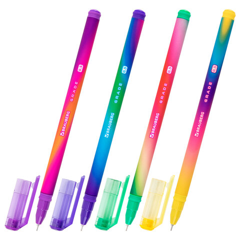 Ручка гелевая BRAUBERG GRADE NEON, ЧЕРНАЯ, игольчатый узел 0,5 мм, линия письма Ручка гелевая BRAUBERG GRADE NEON, ЧЕРНАЯ, игольчатый узел 0,5 мм, линия письма