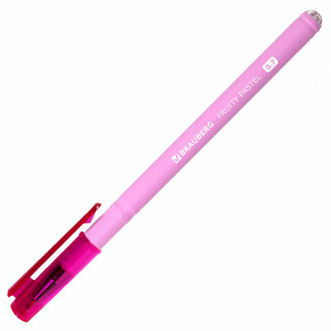 Ручка шариковая масляная BRAUBERG "FRUITY Pastel", СИНЯЯ, soft-touch,