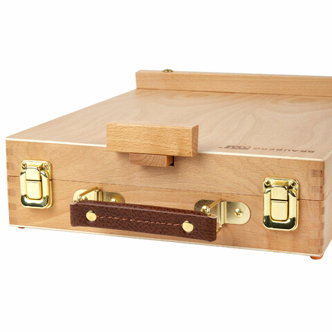 Этюдник-мольберт из бука настольный с ящиком, 27х37х67 см, высота холста до 53