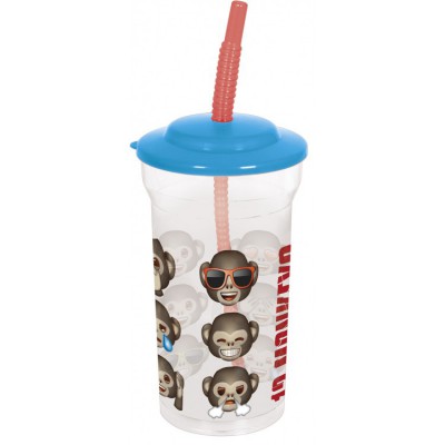 Стакан пластиковый с соломинкой и крышкой (прозрачный, 460 мл). Эмодзи 12 Стакан пластиковый с соломинкой и крышкой (прозрачный, 460 мл). Эмодзи 12