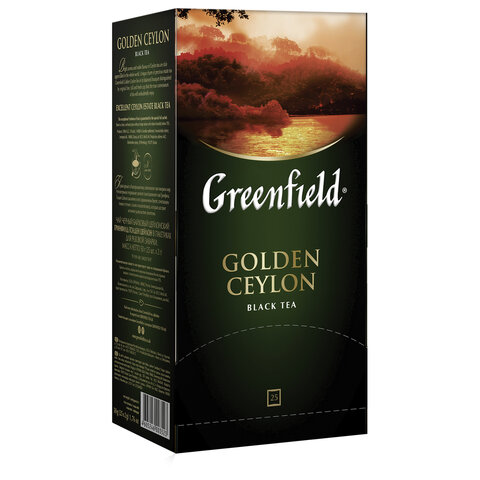Чай GREENFIELD (Гринфилд) "Golden Ceylon", черный, 25 пакетиков в Чай GREENFIELD (Гринфилд) "Golden Ceylon", черный, 25 пакетиков в