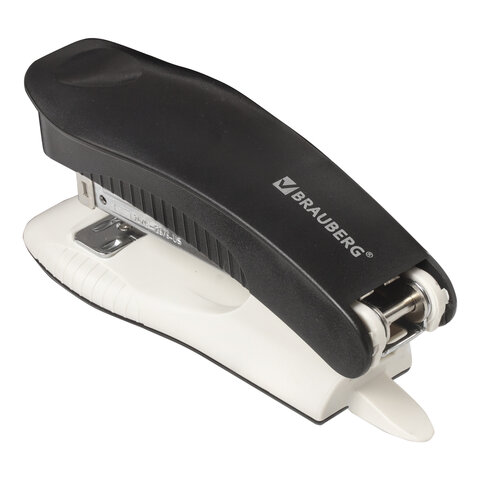 Степлер №24/6, 26/6 BRAUBERG "METROPOLIS", до 30 листов, черный,