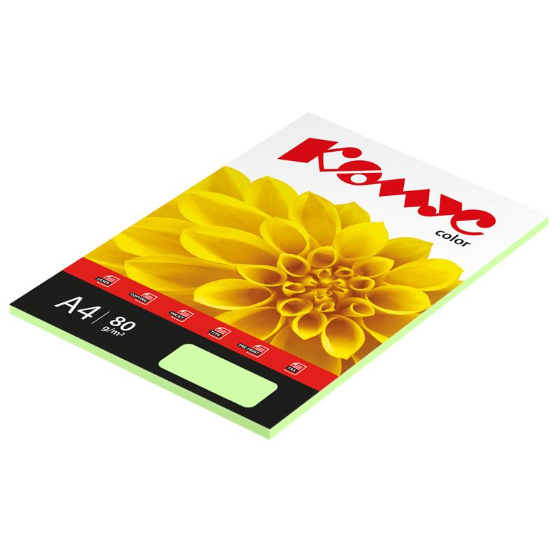 Бумага цветная Комус Color (зеленая пастель), 80г, А4, 50 л. Бумага цветная Комус Color (зеленая пастель), 80г, А4, 50 л.