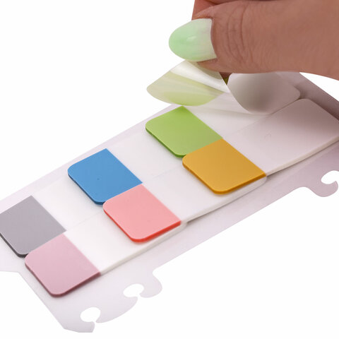 Закладки клейкие пастельные BRAUBERG PASTEL, пластиковые, 45х25 мм, 6 цветов х Закладки клейкие пастельные BRAUBERG PASTEL, пластиковые, 45х25 мм, 6 цветов х