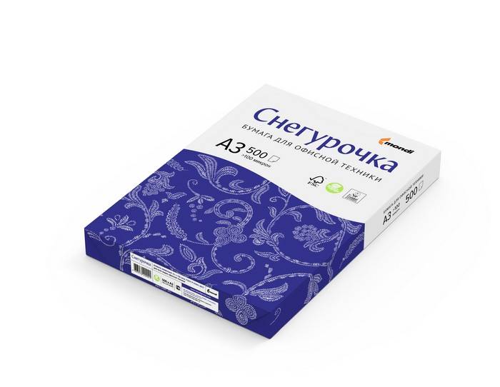 Бумага СНЕГУРОЧКА 500 л. 80 г/м2 А3 146 %: Снегур/А3_M штр.: 4603976800023 Бумага СНЕГУРОЧКА 500 л. 80 г/м2 А3 146 %: Снегур/А3_M штр.: 4603976800023