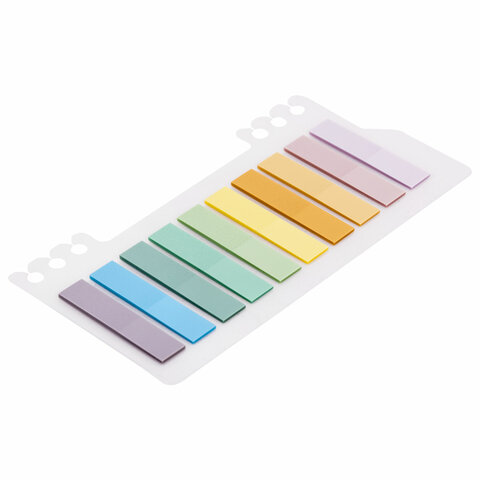 Закладки клейкие пастельные BRAUBERG PASTEL, пластиковые, 45х10 мм, 10 цветов х Закладки клейкие пастельные BRAUBERG PASTEL, пластиковые, 45х10 мм, 10 цветов х