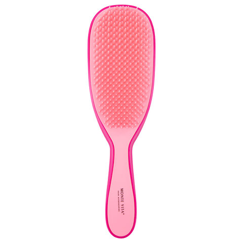 Расческа для волос массажная 22,5х6,5 см, розовая + щетка для чистки В ПОДАРОК,