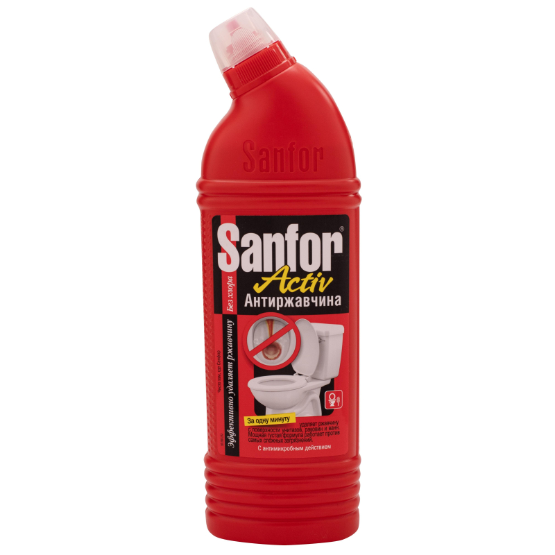 Средство для сантехники SANFOR active антиржавчина 750гр Средство для сантехники SANFOR active антиржавчина 750гр