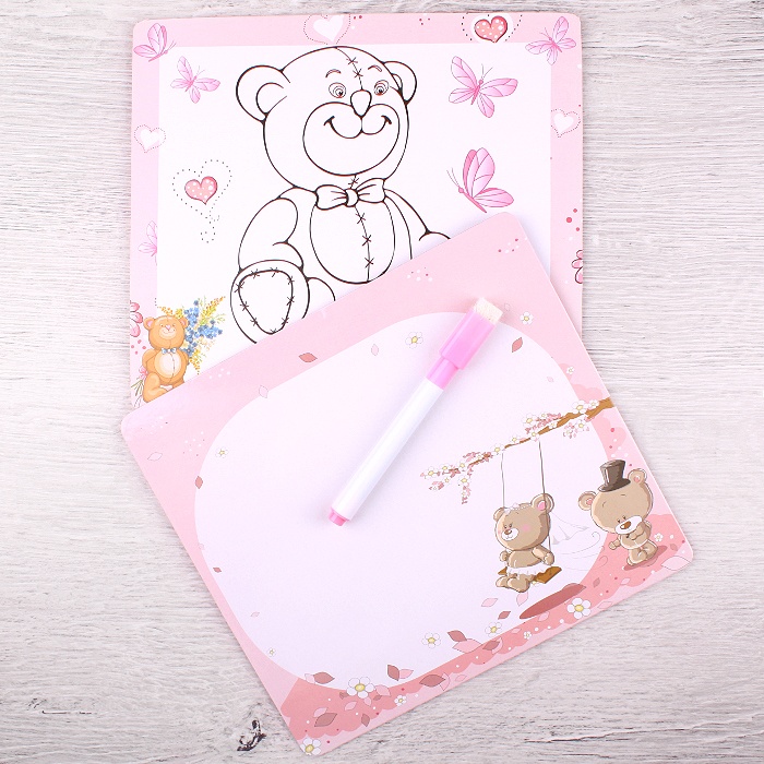 Набор для детей 3 в 1 (пазл, раскраска+доска для рисования)