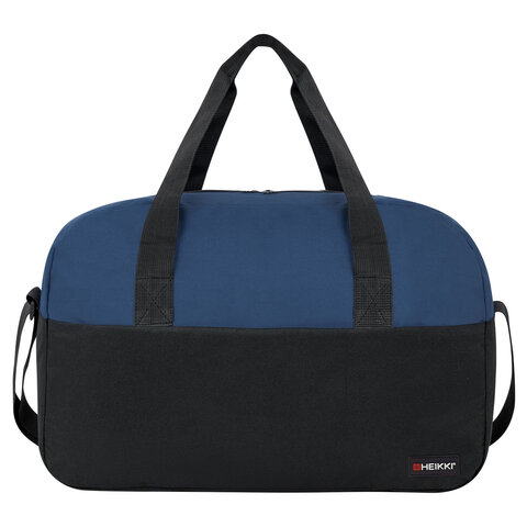 Сумка спортивная HEIKKI BASE (ХЕЙКИ), карман на молнии, черная/темно-синяя, Сумка спортивная HEIKKI BASE (ХЕЙКИ), карман на молнии, черная/темно-синяя,