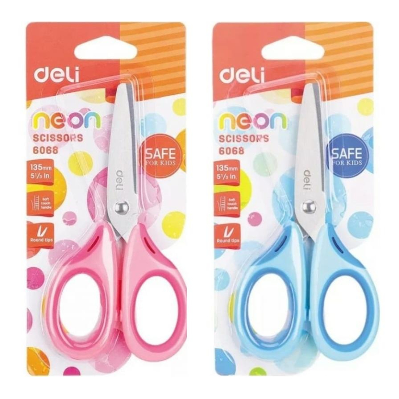Ножницы детские Deli E6068 Neon 135мм сталь ассорти Ножницы детские Deli E6068 Neon 135мм сталь ассорти
