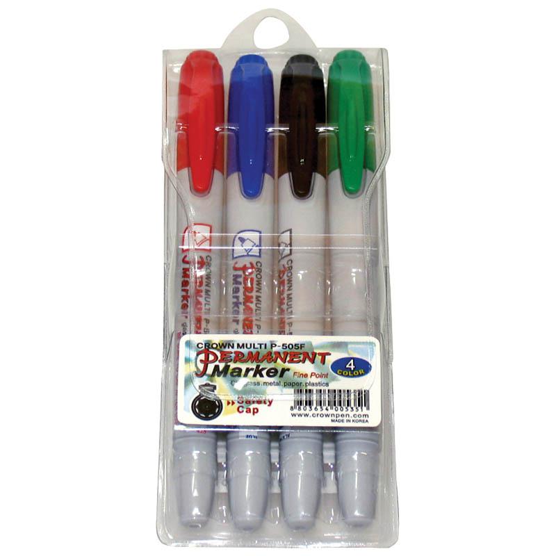 Набор перманентных маркеров "P-505F" 4цв., пулевидный, 1мм, Набор перманентных маркеров "P-505F" 4цв., пулевидный, 1мм,