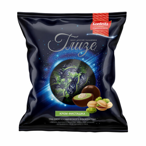 Конфеты ГЛИЗЕ с кремовой начинкой со вкусом "Фисташка" и воздушным Конфеты ГЛИЗЕ с кремовой начинкой со вкусом "Фисташка" и воздушным