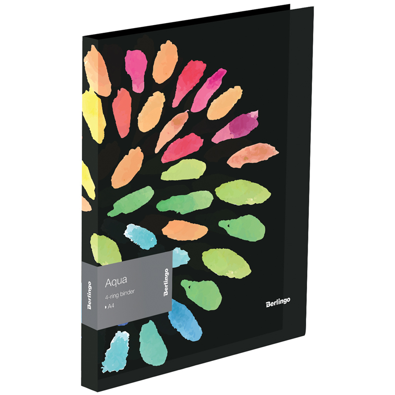 Папка на 4 кольцах Berlingo "Aqua", 24мм, 600мкм, D-кольца, с внутр. Папка на 4 кольцах Berlingo "Aqua", 24мм, 600мкм, D-кольца, с внутр.