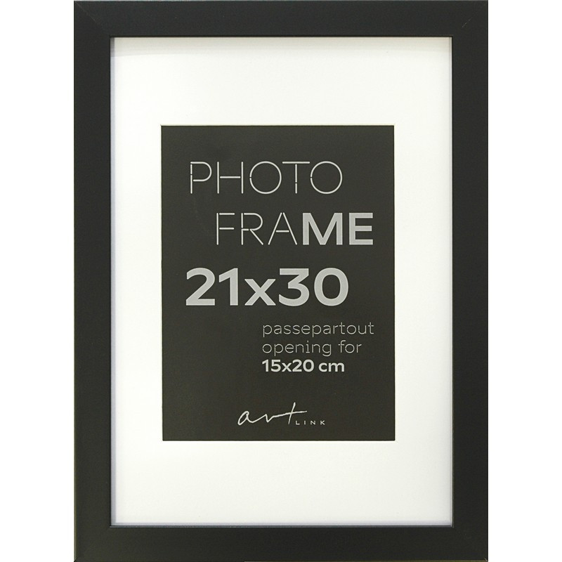 Рамка пластиковая с паспарту Gloria Black 21x30 37321 Рамка пластиковая с паспарту Gloria Black 21x30 37321