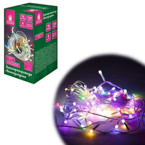 Электрогирлянда-нить комнатная "Pastel", 10 м, 120 LED, мультицветная, Электрогирлянда-нить комнатная "Pastel", 10 м, 120 LED, мультицветная,